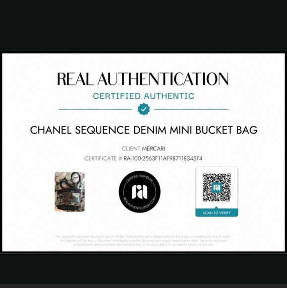 Authentic Chanel Sequins Mini Denim Bucket Bag - Picture 8 of 8